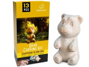 BeaverCraft Dárková vyřezávací sada DIY05 Medvěd - Bear Carving Kit