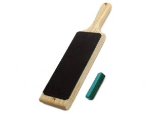 BeaverCraft Obtahovací řemen + brusná pasta LS1Р1 - Dual-Sided Leather Paddle Strop with P1 Polishing Compound