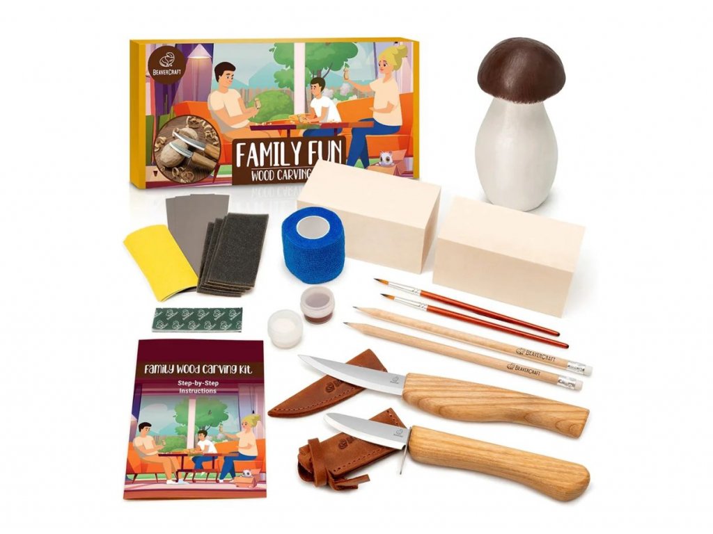BeaverCraft Dárková vyřezávací sada DIY09 Rodina- Family Fun Carving Hobby Kit