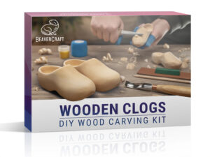 BeaverCraft Dárková vyřezávací sada DIY10 Dřeváky- Wooden Clogs Carving Kit