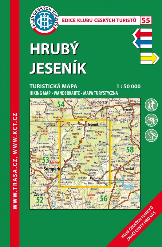 Trasa - KČT Laminovaná turistická mapa - Hrubý Jeseník