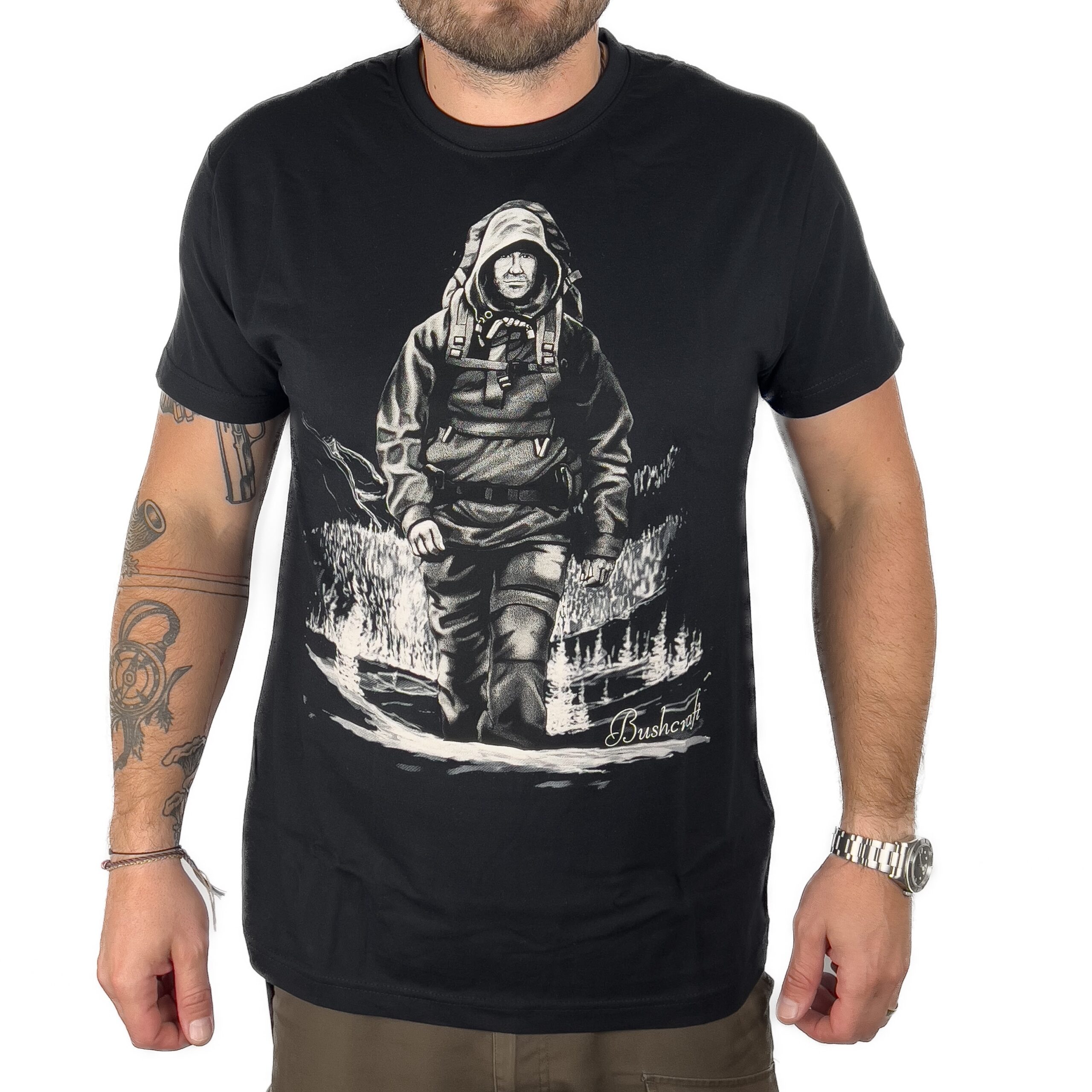 JUBÖ Tričko BUSHCRAFT Bushcrafťák - černé Velikost: XXL