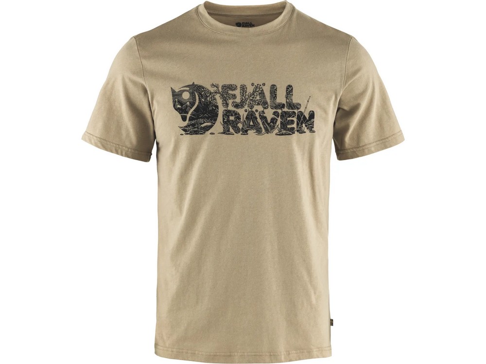 Fjällräven Tričko Lush Logo T-Shirt - Fossil Velikost: M