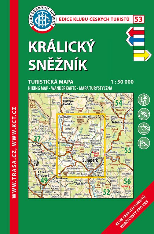 Trasa - KČT Laminovaná turistická mapa - Králický Sněžník