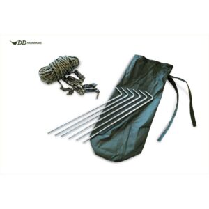 DD Hammocks Stanové kolíky a úvazy Pegs + Guy Lines - 6 ks