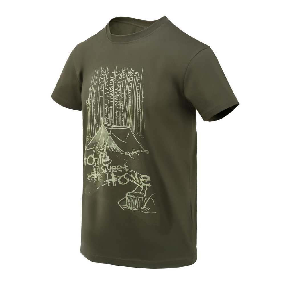 Helikon-Tex Tričko Helikon T-Shirt (Home Sweet Home) - Taiga Green Velikost: XL