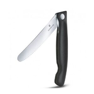 Victorinox Skládací svačinový nůž Swiss Classic Picnic Wavy Knife 11 cm - černý