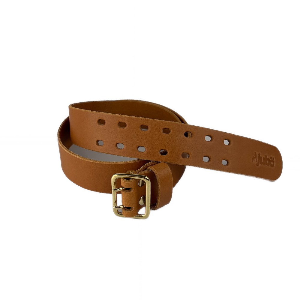 JUBÖ Dvouřadý kožený opasek Bushcraft Varianta: Obvod pasu 107-122 cm