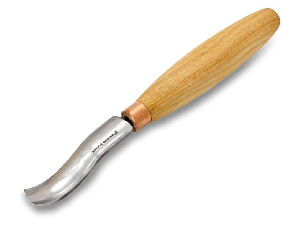 BeaverCraft Kompaktní řezbářské dláto K8a/14 - Compact short bent gouge - Sweep No.8