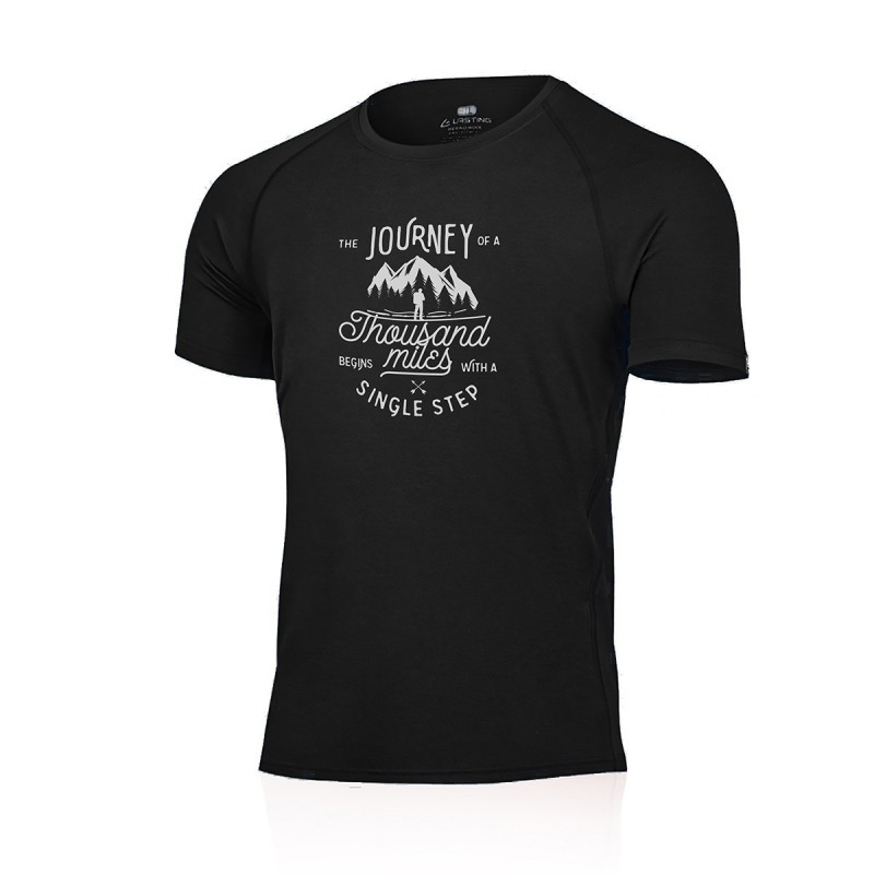 Lasting Pánské vlněné Merino triko JOURNEY 160g - černé Velikost: XL