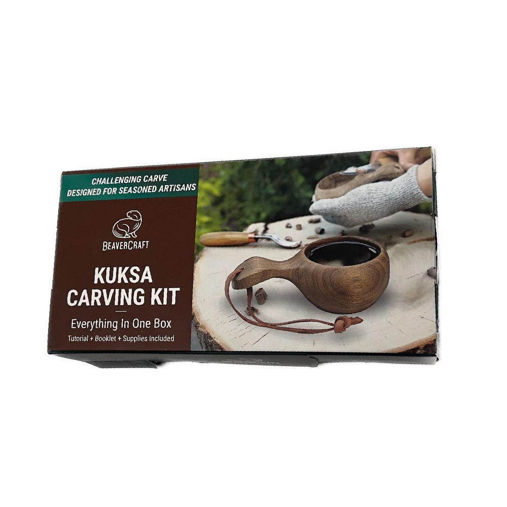 BeaverCraft Dárková vyřezávací sada DIY07 Kuksa Carving Set - ořech