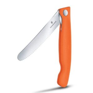 Victorinox Skládací svačinový nůž Swiss Classic Picnic Wavy Knife 11 cm - oranžový