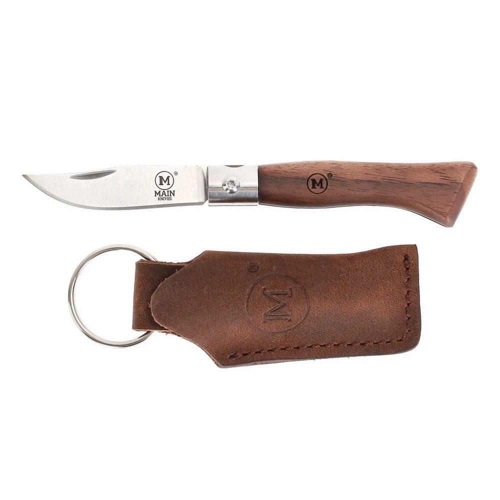 MAIN KNIVES Kapesní nůž MAIN Mini Line clip point - Walnut s koženým pouzdrem 10006