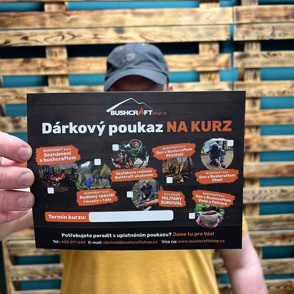 JUBÖ Dárkový poukaz na BUSHCRAFT kurz Varianta poukazu: Tištěná