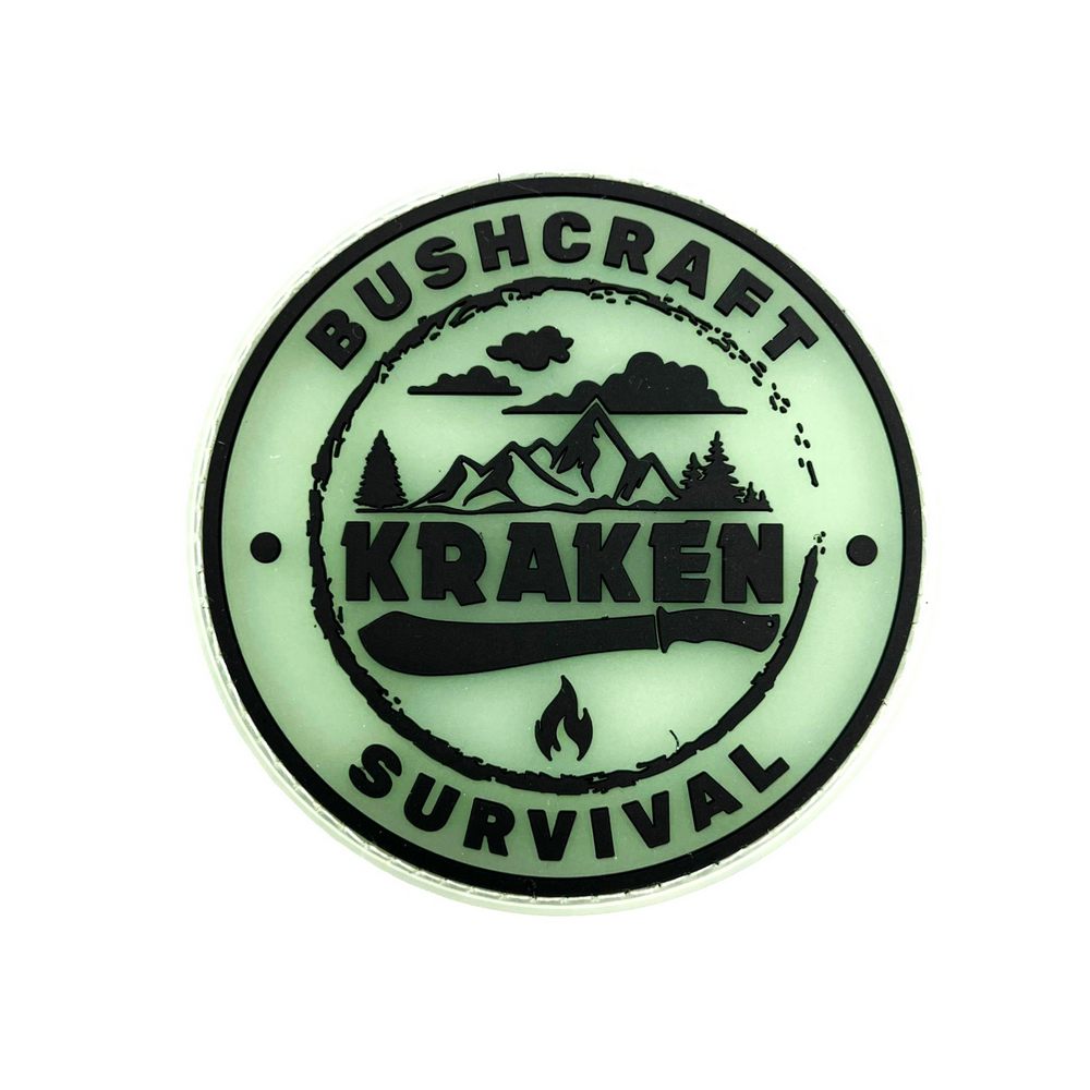 JUBÖ Nášivka KRAKEN Bushcraft & Survival ø8 cm fluorescentní – velcro