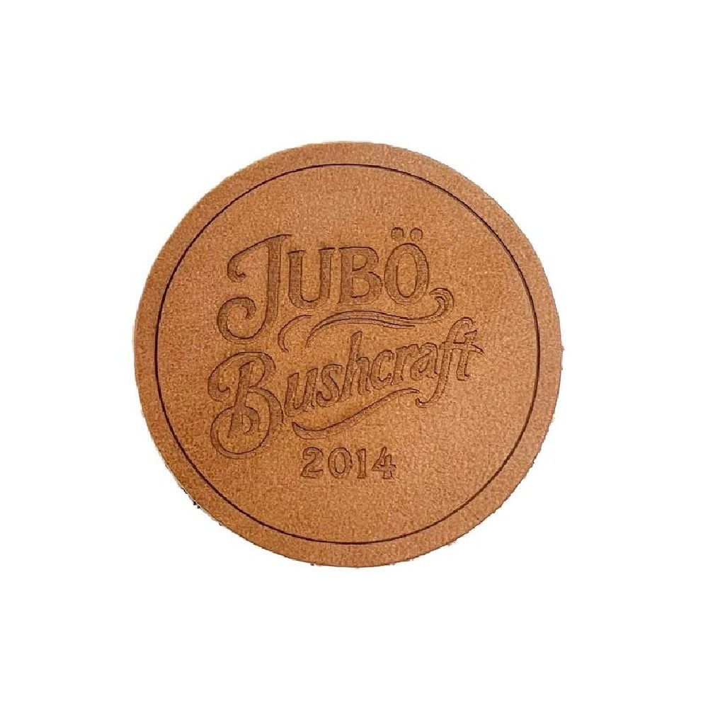 JUBÖ Kožená nášivka Bushcraft ø5 cm – velcro