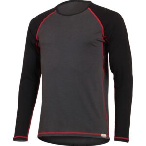 Lasting Vlněné merino triko MARIO 160g - šedočervené Velikost: M