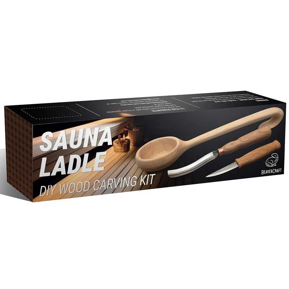 BeaverCraft Dárková vyřezávací sada DIY11 Saunová naběračka - Sauna Carving Kit