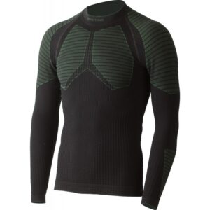Lasting Vlněné bezešvé Merino triko WEROLO 300g - černé / zelené Velikost: L/XL