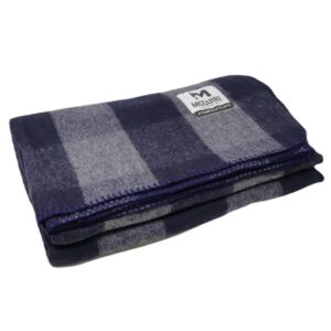 McGuire Gear Vlněná deka 80% vlna obšitá 160 x 230 cm - modro-šedá