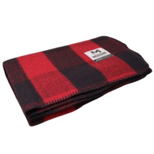 McGuire Gear Vlněná deka 80% vlna obšitá 160 x 230 cm - červeno-černá