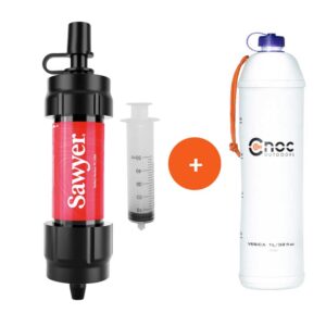Sawyer Sada vodního filtru MINI Red + skládací láhev CNOC Vesica 1l