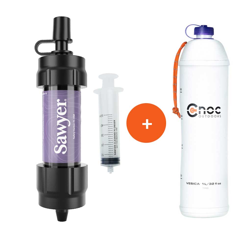 Sawyer Sada vodního filtru MINI Violet + skládací láhev CNOC Vesica 1l