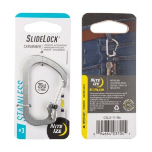 Nite Ize Ocelová karabina s pojistkou SlideLock Stainless Steel #03 - nerez