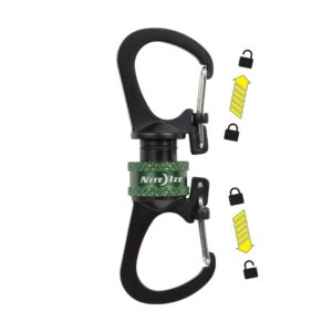 Nite Ize SlideLock 360° dvoustranná magnetická karabina – zelená/olive