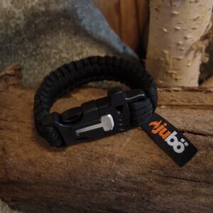 JUBÖ Náramek Paracord FireSteel 23 cm - Black