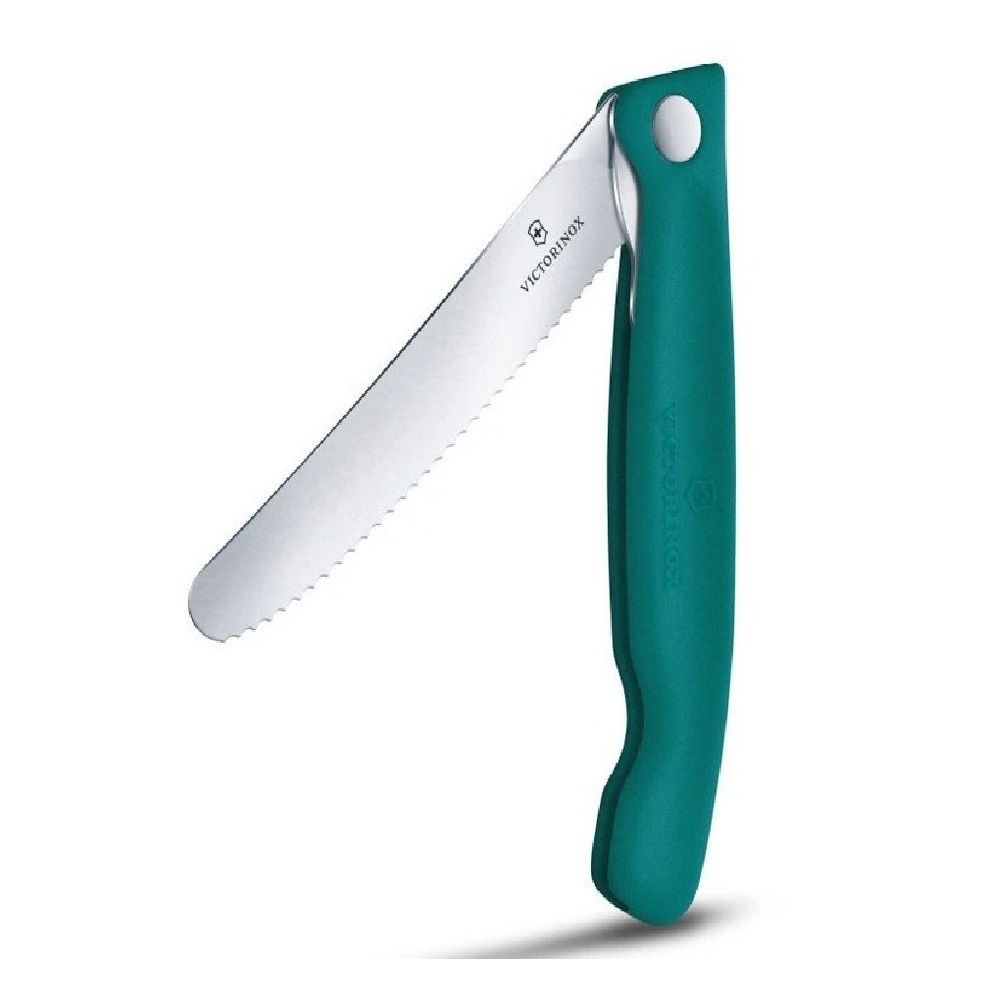 Victorinox Skládací svačinový nůž Swiss Classic Picnic Wavy Knife 11 cm - zelený