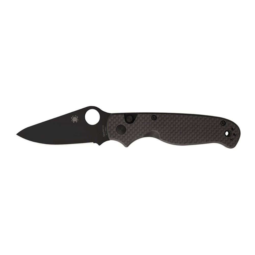 Spyderco BUTTONUP Carbon Fiber Plain Black Blade C275CFPBK