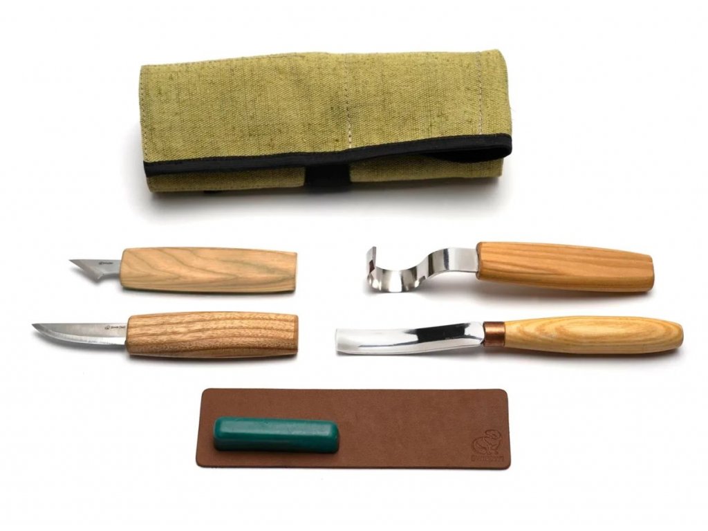 BeaverCraft Řezbářský set S49 - Wood Carving Tool Set for Spoon Carving with compact chisel