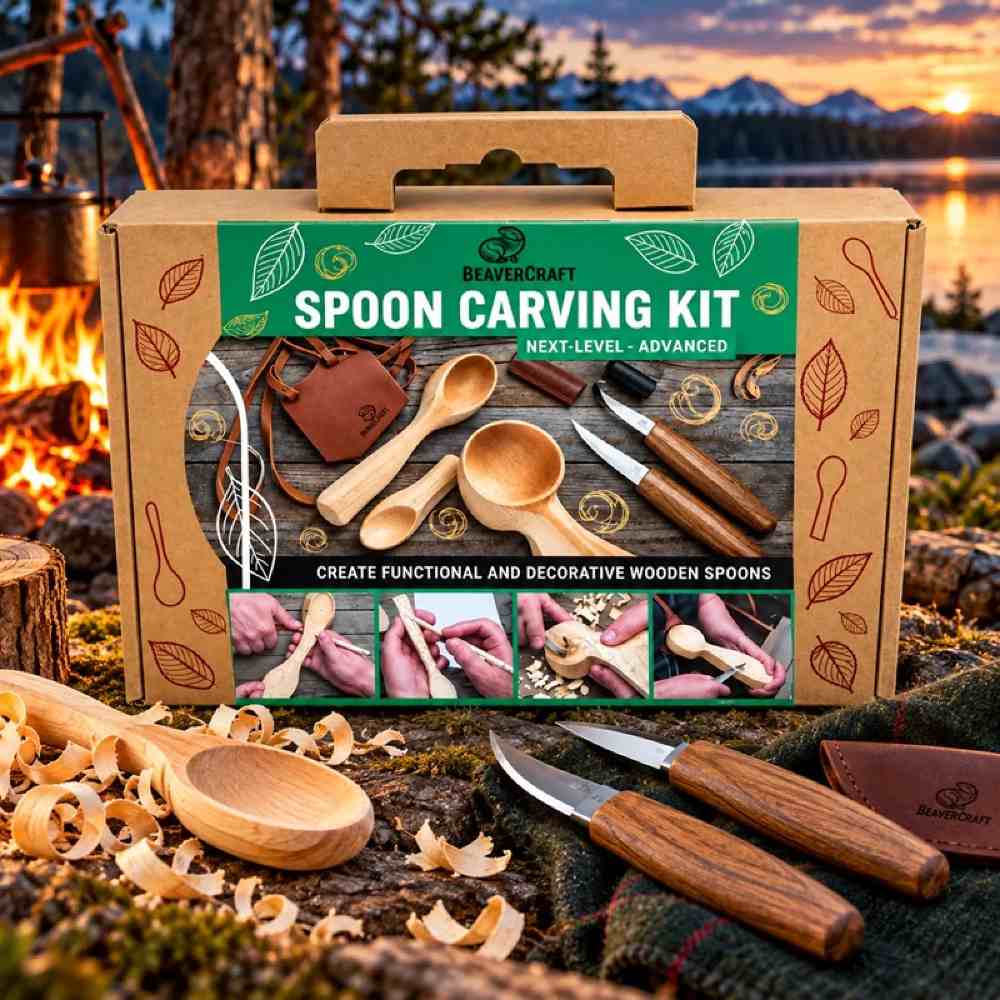 BeaverCraft Řezbářský set CK1 - Limited Edition Advanced Spoon Carving Kit Gift Box